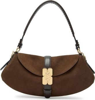 Ganni Kat Suede Shoulder bag - Brown - One Size