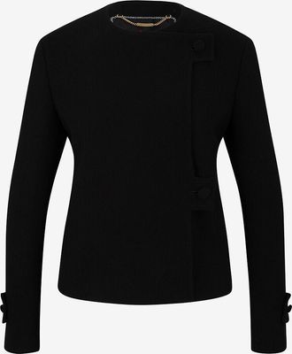 Kiton Kost&uuml;mjacke aus Cr&ecirc;pe mit verschobener Knopfleiste