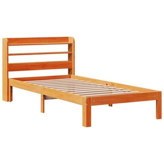Berkfield Home Sleek Bed Frame without Mattress Wax Brown 100x200 cm Solid Wood Pine