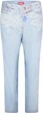 Diesel P-Sarky 5-Pockets-jeans met rechte pijpen voor dames (Blauwe Denim)