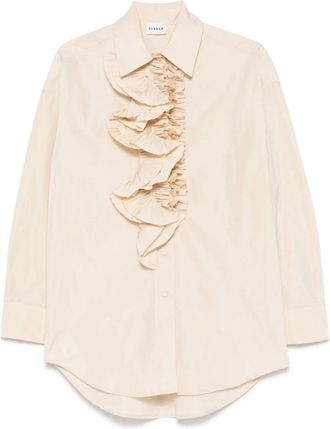 P.A.R.O.S.H. Neutrale blouse voor een stijlvolle look - Dames - Overhemden - Beige - S - Overhemden