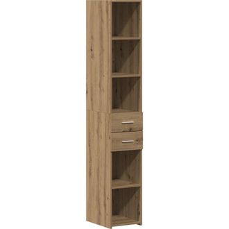 vidaXL Highboard Black oak 30 x 42.5 x 185 cm Engineered wood Vidaxl