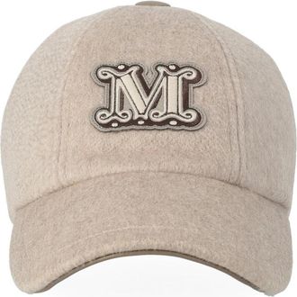 Max Mara Durante Baseball Cap - Dames - Petten - Beige - 57 CM - Kasjmier - Accessoires