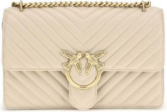 Pinko Beige Kalfskleren Bos Taurus Schoudertas