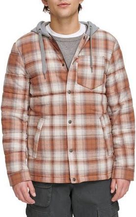Levi's Quilted Plaid Hooded Shacket in Ombre Plaid at Nordstrom Rack, Size Xx-Large