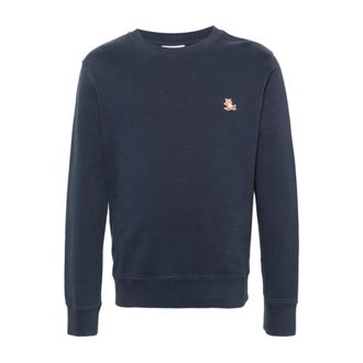 Maison Kitsuné Sweatshirts, male, Blue, M, Chillax Patch Regular Sweatshirt