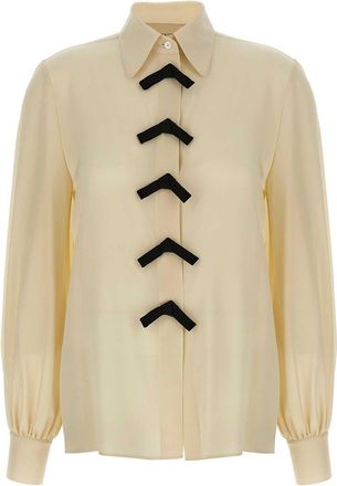 Valentino Garavani Beige Bow Shirt