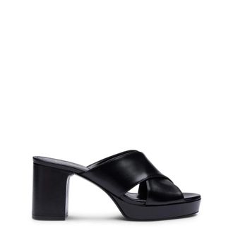 Stuart Weitzman Dayna Platform Slide - Dames - Muiltjes - Zwart - 39 1/2 EU - Schoenen