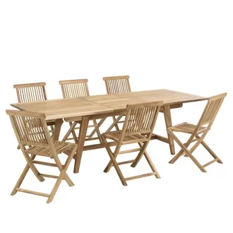 Macabane Muebles de jard&iacute;n de teca para 8/10 personas