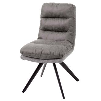 Hhg Silla De Comedor C&oacute;modo Sill&oacute;n Giratorio De Tela Gris Claro 040002247