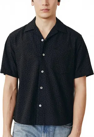 Corridor Floral Eyelet Shirt In Black