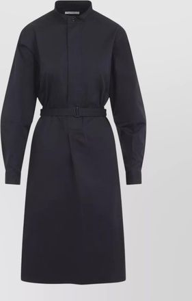 Christophe Lemaire belted cotton satin midi shirt dress
