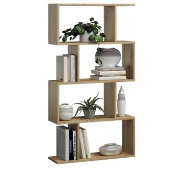 OEM Bask 4 Mensola Artigianale In Rovere, In Piedi, Divisorio Per Soggiorno, Ufficio, Camera Da Letto Mk