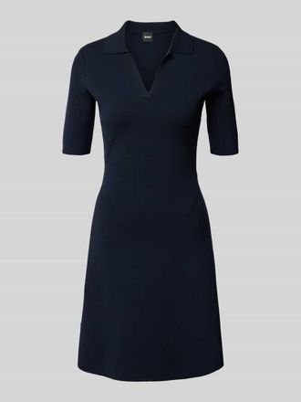 HUGO BOSS Tailliertes Minikleid aus Feinripp in Marine, Gr&ouml;&szlig;e XL