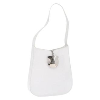 Ferragamo Pre-owned Shoulder Bags, female, White, Size: ONE SIZE Pre-owned Leather Shoulder Bag