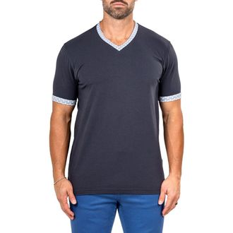 Maceoo Edison Marthyr0008 Grey Cotton V-Neck T-Shirt at Nordstrom, Size 6