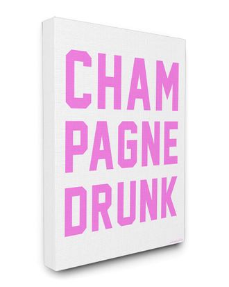 Stupell Industries Champagne Drunk Varsity Lettering Canvas Wall Art By Lulusimonstudio