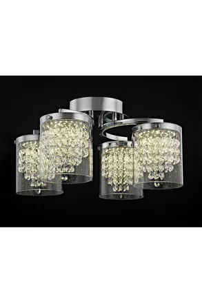 Netlighting Florina 4 Light LED Flush Chrome in Grey