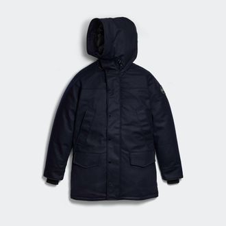 Canada Goose Langford Wool Parka (Men, Atlantic Navy Melange, XXL)
