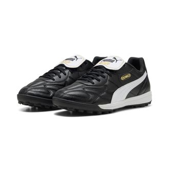 Puma Unisex King TOP TT Soccer Shoe, Black White Gold, 12 UK