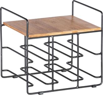 WENKO Weinflaschenhalter »Modell Loft« Flaschenregal für 6 Flaschen mit Ablage, Metall und Bambus