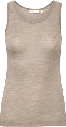 Inwear Melange Tank Top Havermeel - Dames - Tops zonder mouwen - Bruin - S - Wol - Tops