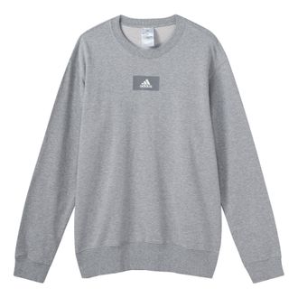 adidas Mens adidas Round Neck Training Sports Knit Casual Gray HE4351