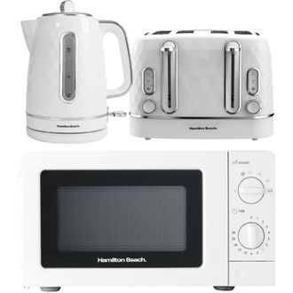 Hamilton Beach Diamond Kettle, Toaster & Standard Microwave Set, by Hamilton Beach, HBDIAWSM