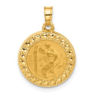 Diamond2Deal 14k Yellow Gold Hollow St. Christopher Medal