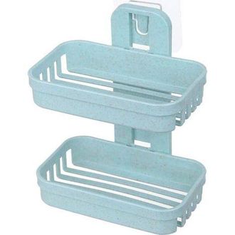 OEM Estanter&iacute;a Doble De Pared Para Ba&ntilde;o Con Jabonera Y Espacio Para Guardar Jab&oacute;n, Organizador De Pl&aacute;stico De Doble Estante Pquide (verde)