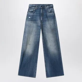 Acne Studios Blue Jeans With A Faded Effect And Splashes