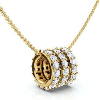 Pompeii3 1/2Ct Bernarda Diamond Pendant 14k Gold Womens Necklace Lab Grown EF/VS