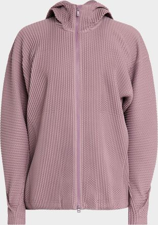 Homme Plissé Issey Miyake Mens Wickerwork Mesh Full-Zip Hoodie