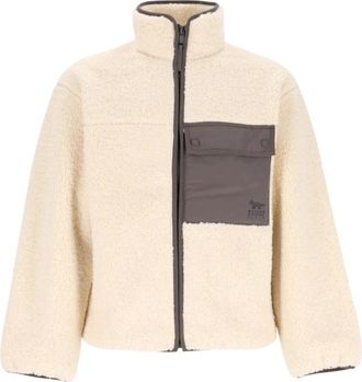 Maison Kitsun&eacute; Bouclette Fleece Jas - Heren - Sport - Beige - Maat: S Fleece