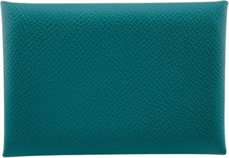 Herm&egrave;s Green Epsom Leather Coin Purse/Coin Case (Pre-Owned)