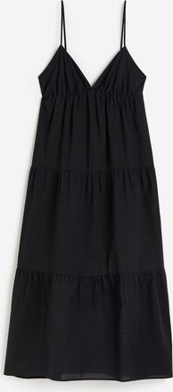 H&M Stufenkleid aus Baumwolle - Schwarz