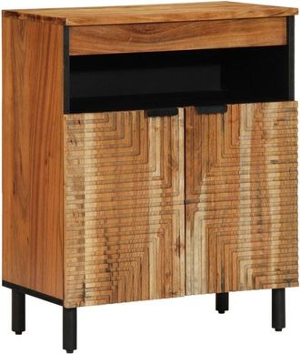 vidaXL Sideboard with Shelf Brown 60 x 33 x 75 cm Solid Acacia wood Vidaxl