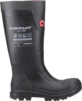 Dunlop Mens TerraPro Full Safety Unisex Wellington Boots - Black - Size UK 10.5