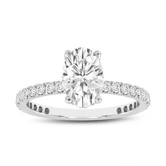 LuvMyJewelry Isidora 14K White Gold Oval Lab Grown Diamond Hidden Halo Engagement Ring - 3.5 Ct at Nordstrom, Size 7.5