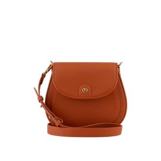 Pourchet Bride Soft Crossbody Flap Bag - Dames - Schoudertassen - Oranje - ONE Size - Leer - Tassen