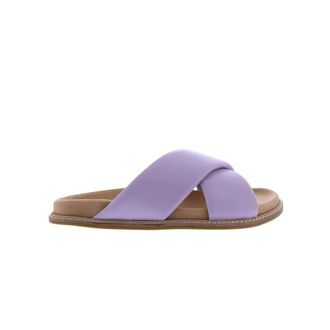 Paris Punk Schoenen, Dames, Paars, 36 EU, Leer, Leather Band Slipper