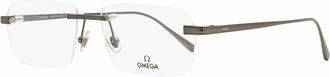 Omega Mens Rimless Eyeglasses OM5015H 008 Gunmetal 56mm