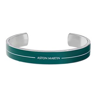 Aston Martin Emaille Armband - Heren - Armbanden - Groen - ONE Size - Accessoires