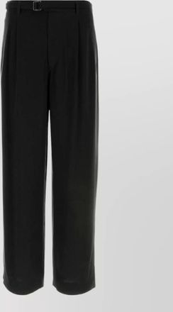 Giorgio Armani cupro wide leg cropped trousers pleated
