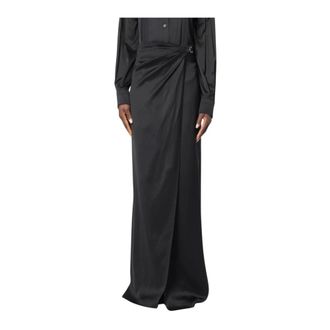 Tom Ford Maxi Skirts, female, Black, S, Silk Wrap Maxi Skirt