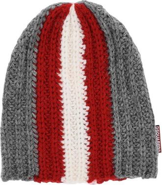 Dsquared2 Grey Stripes Beanie Cap