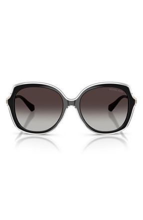 Michael Kors Canary Islands 55mm Gradient Round Sunglasses in Black /Grey Gradient Black at Nordstrom