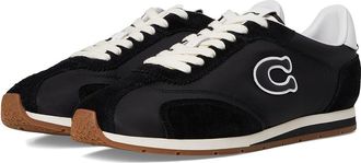 Coach Flat Sneakers Mens Shoes Black/Optic White : 10.5 D - Medium, Leather