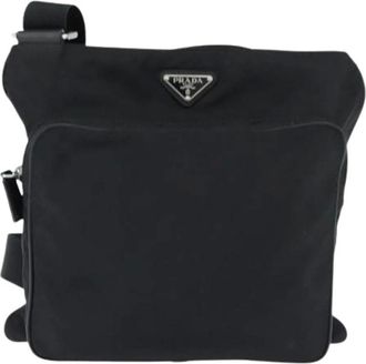 Prada Pre-owned Cross Body Bags, female, Black, Size: ONE SIZE Pre-owned Vintage Nylon Cross Body Bag