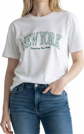 AMBAR New York City Printed Short Sleeve T-Shirt In White